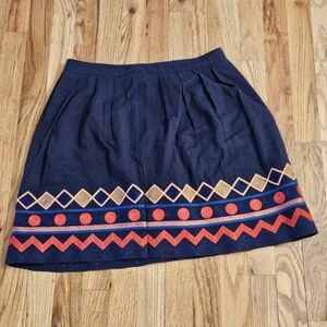 Pomelo Anthropologie Rayon Linen Blend Pleated Skirt Size M